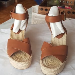Coach leather platform sandals